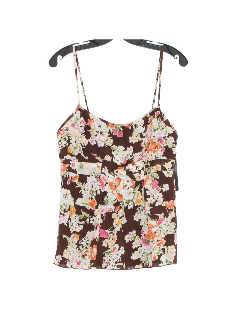NWT Rampage Tank Top Floral Babydoll Y2K Coquette Fairycore Romantic Brown Large